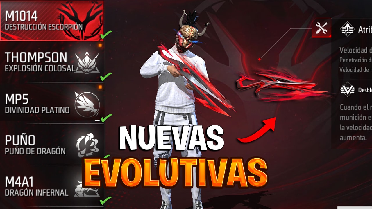 Descubre las armas evolutivas mas poderosas en Free Fire